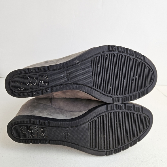 UGG Joely Wedge Side Zip Waterproof Women's Gray Wedge Boots 7.5 - Picture 9 of 16